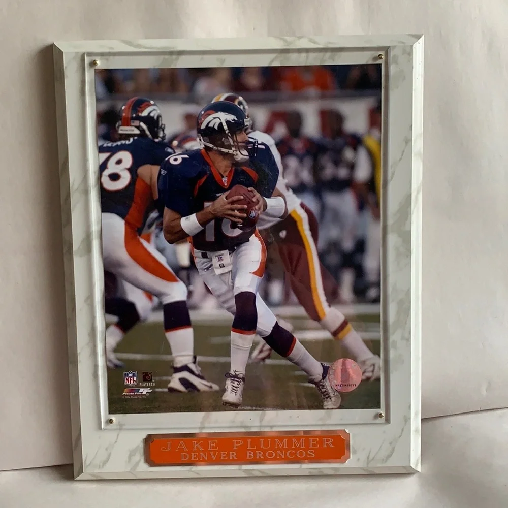 Jake Plummer Plaque 10x13 Denver Broncos 2004 dated not signed